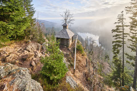 Gemeinde Sankt_Oswald-Riedlhütte Landkreis Freyung-Grafenau Großer Rachel Rachelkapelle (Dirschl Johann) Deutschland FRG